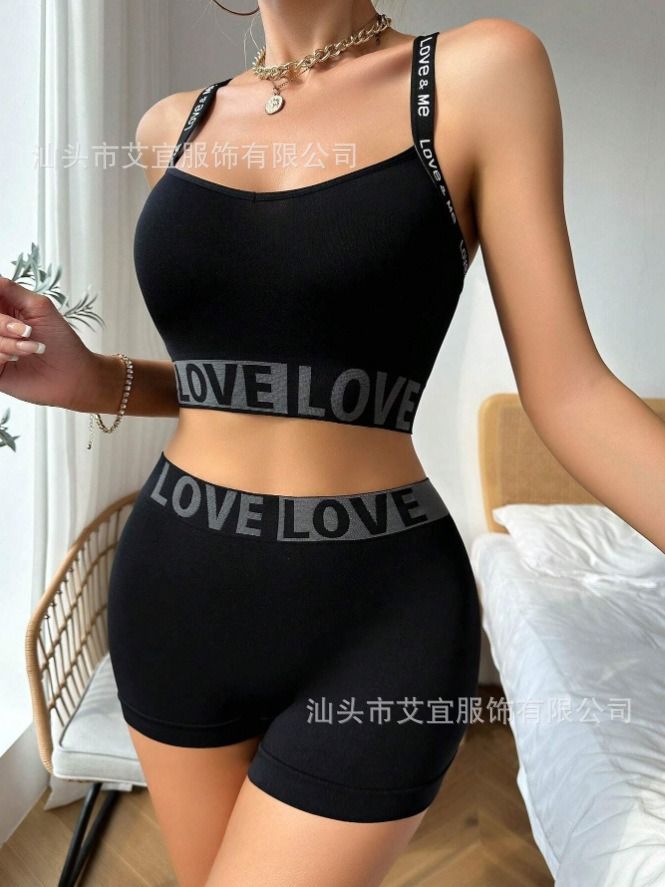 Africa new Europe and the United States cross-border foreign trade express for underwear set LOVE letter waist waistband vest women boxers