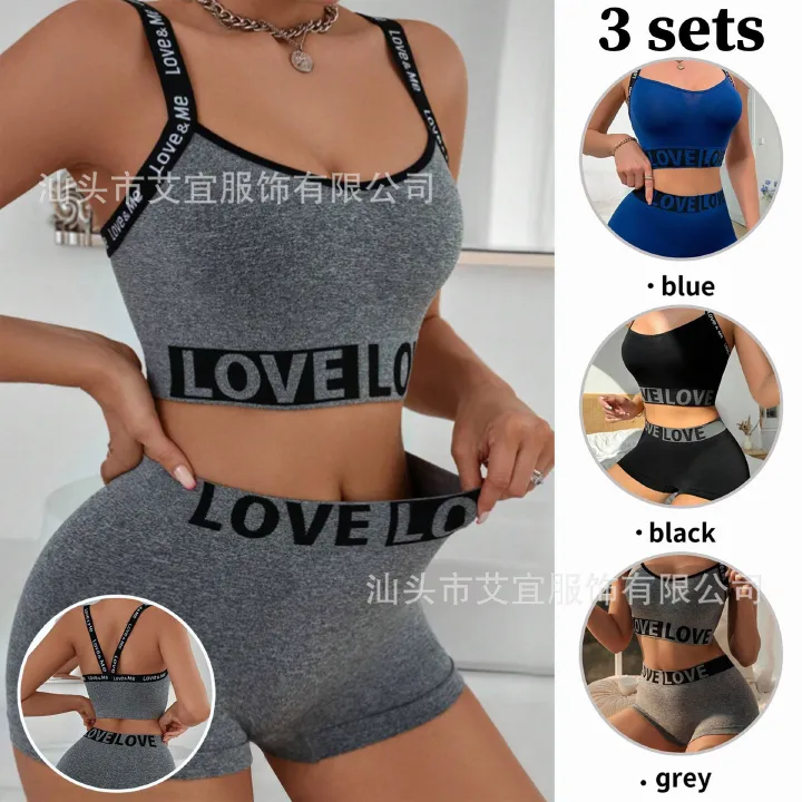 Africa new Europe and the United States cross-border foreign trade express for underwear set LOVE letter waist waistband vest women boxers