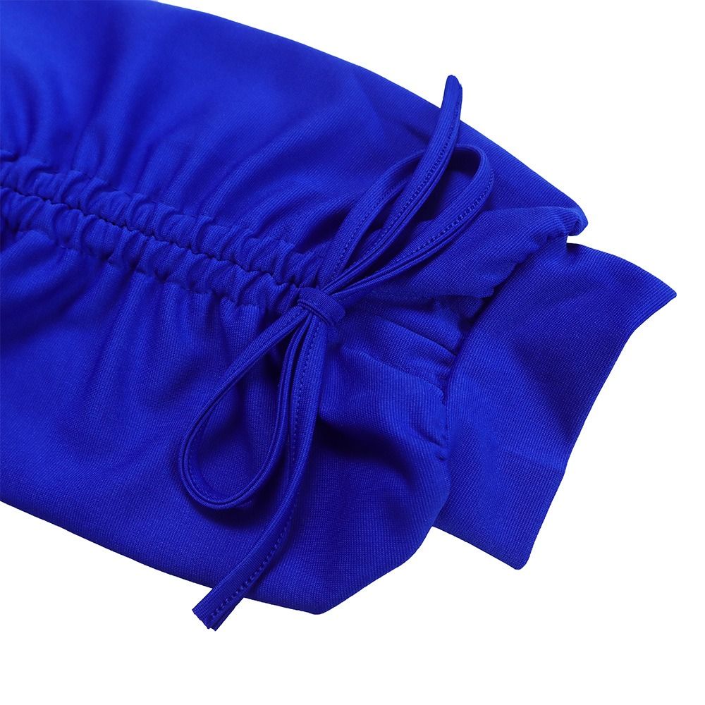 2025 Spring & Autumn Africa Europe America D471 Women's New Fashion V-neck Draw Rope Fold Skirt Elegant Large-size Dress Pleating Craft Long Sleeve Umbrella Skirt Elegant Style