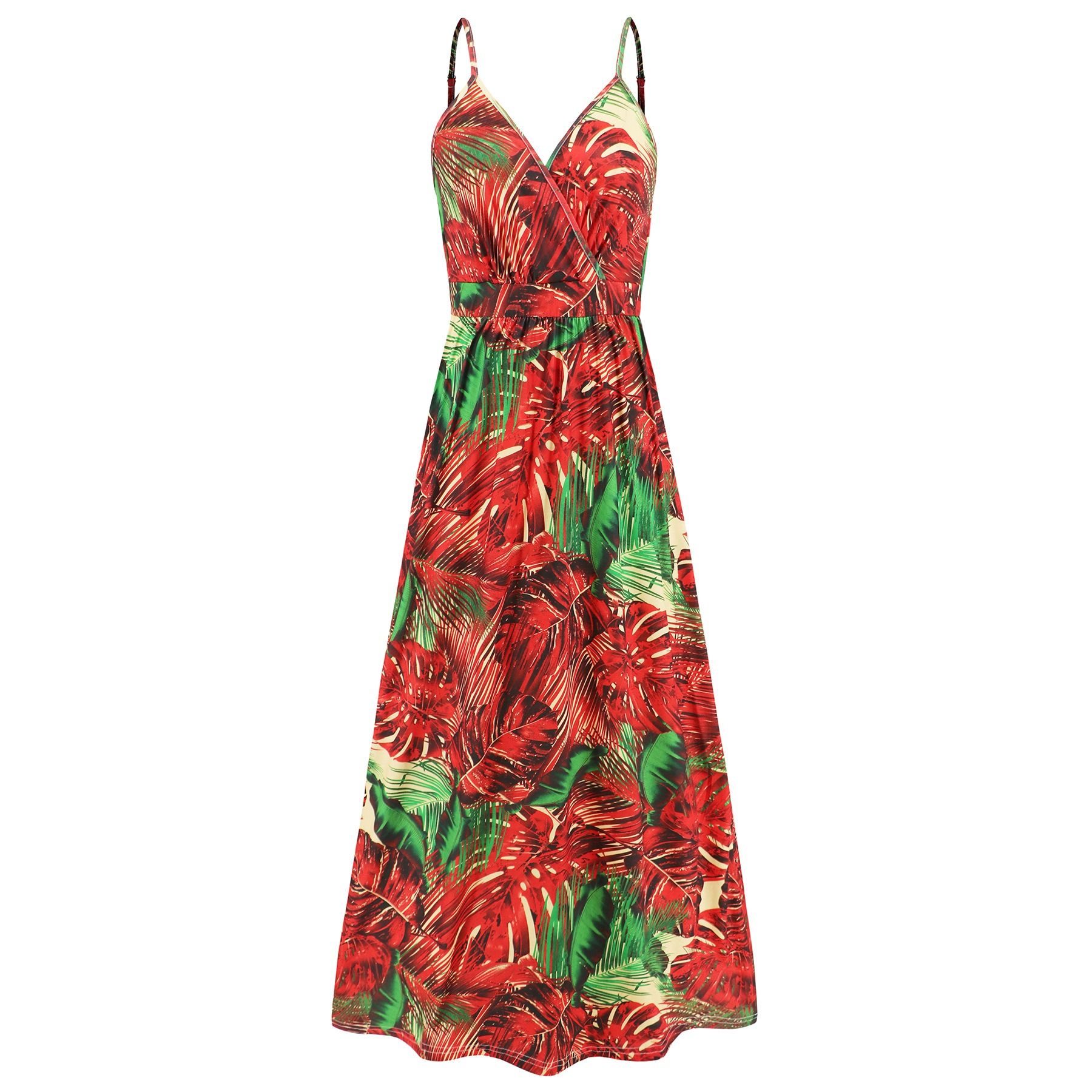 Europe and the United States foreign trade 2025 summer women's new ins fashion sexy halter halter slim dress halter high waist painted comfortable casual ladies dress