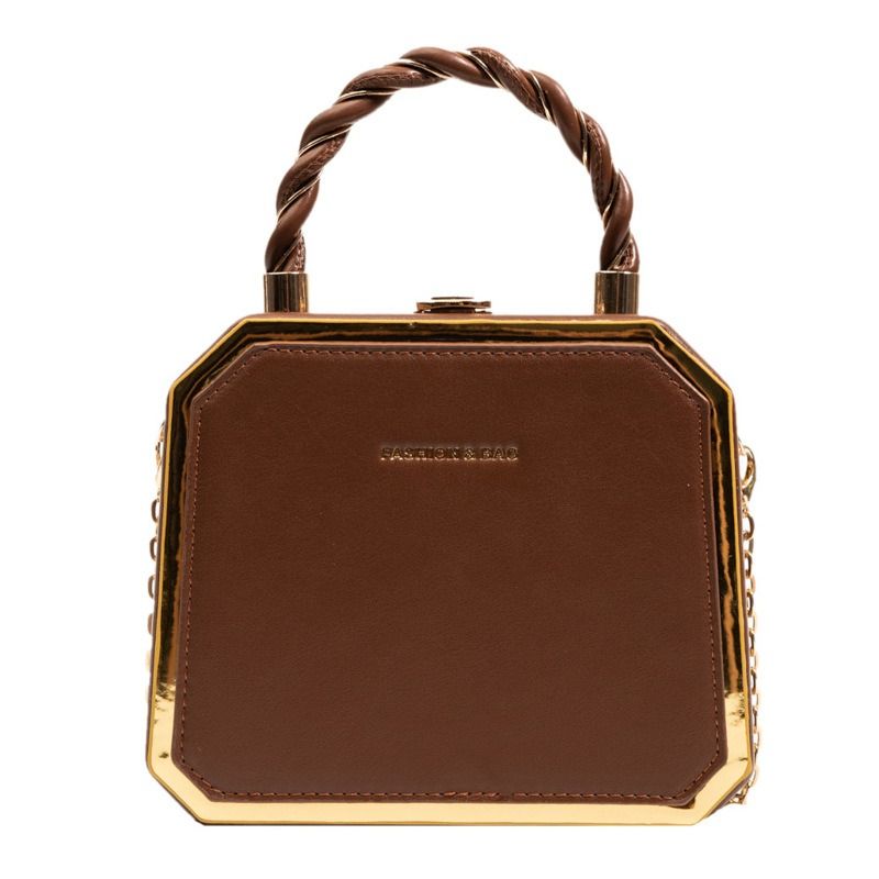 New chain box bag with texture, trendy and niche design, single-shoulder women's bag, Korean version, Instagram crossbody bag, women's small bag, dinner party bag for women