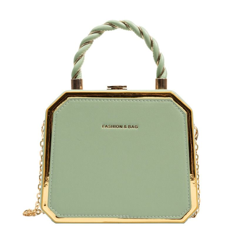 New chain box bag with texture, trendy and niche design, single-shoulder women's bag, Korean version, Instagram crossbody bag, women's small bag, dinner party bag for women