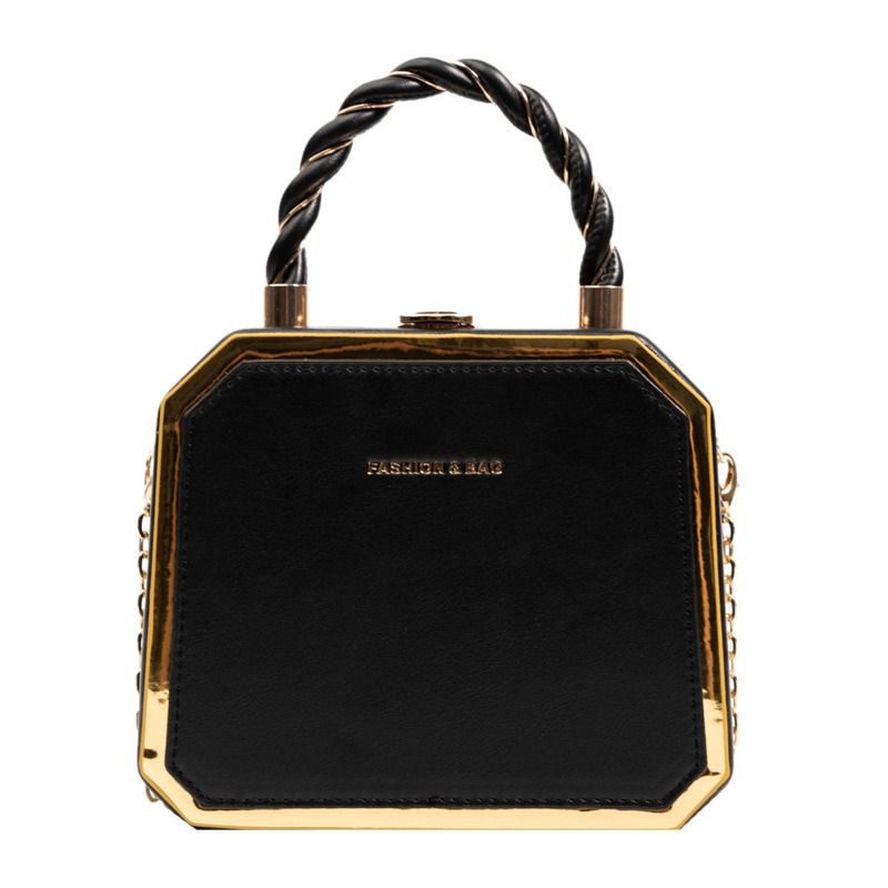 New chain box bag with texture, trendy and niche design, single-shoulder women's bag, Korean version, Instagram crossbody bag, women's small bag, dinner party bag for women