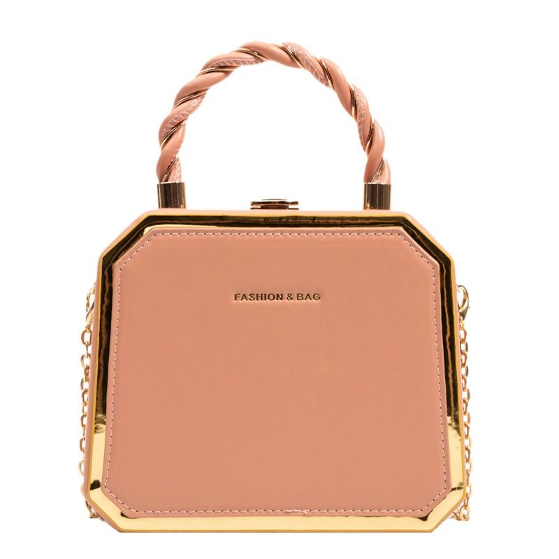 New chain box bag with texture, trendy and niche design, single-shoulder women's bag, Korean version, Instagram crossbody bag, women's small bag, dinner party bag for women