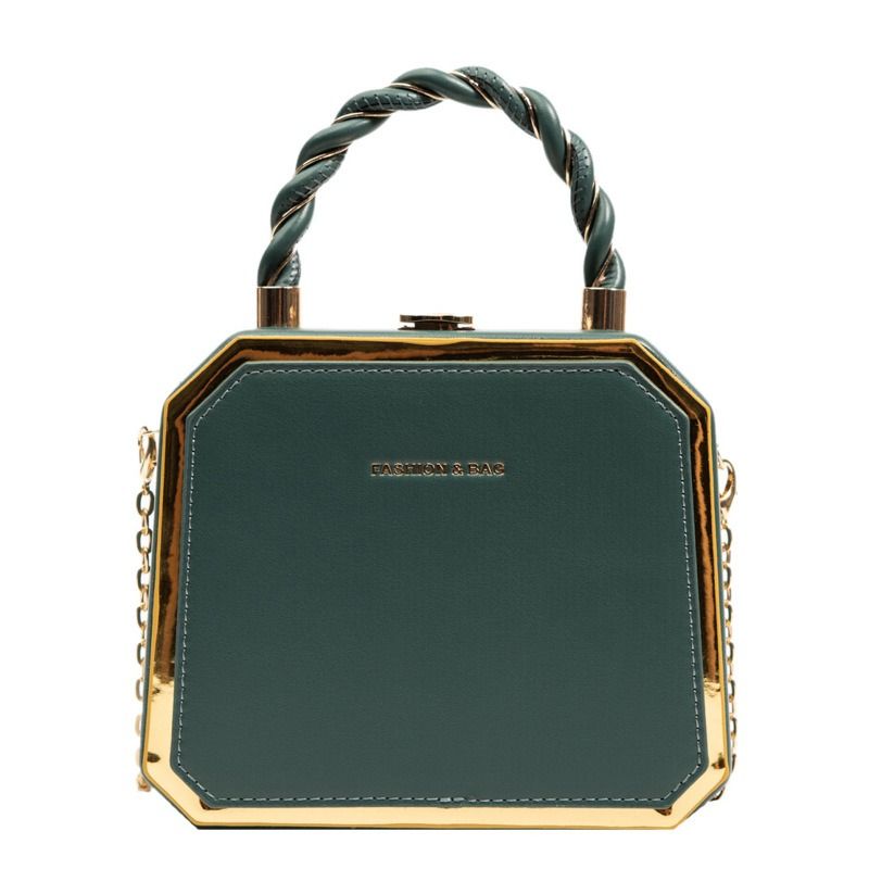 New chain box bag with texture, trendy and niche design, single-shoulder women's bag, Korean version, Instagram crossbody bag, women's small bag, dinner party bag for women