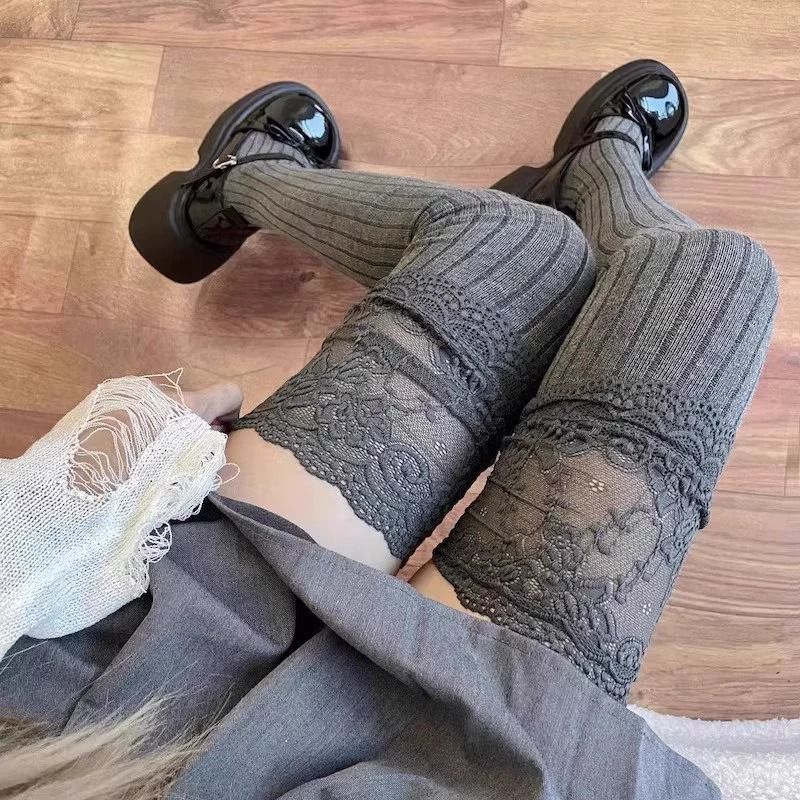New African women's over-the-knee sexy pants, grey lace over-the-knee socks. Does anyone understand me? The classic grey color makes one look fairer and slimmer. There's nothing to say about it ~~