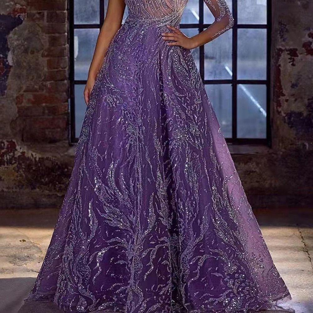 2025 Spring/Summer African European American Women's Evening Gown with Sequins Open Sleeves Slit Fitted Long Dress Featuring Zipper Elements Small Trailing Hem Elegant Style