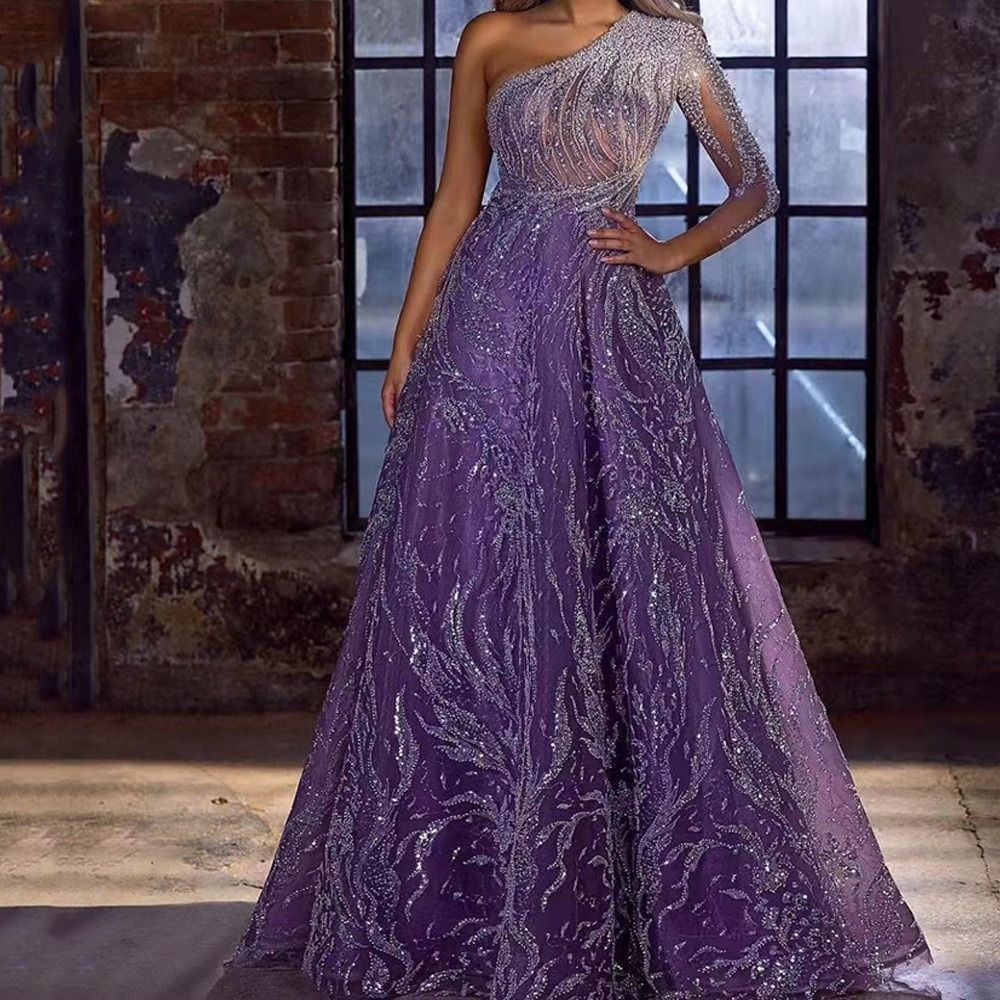 2025 Spring/Summer African European American Women's Evening Gown with Sequins Open Sleeves Slit Fitted Long Dress Featuring Zipper Elements Small Trailing Hem Elegant Style