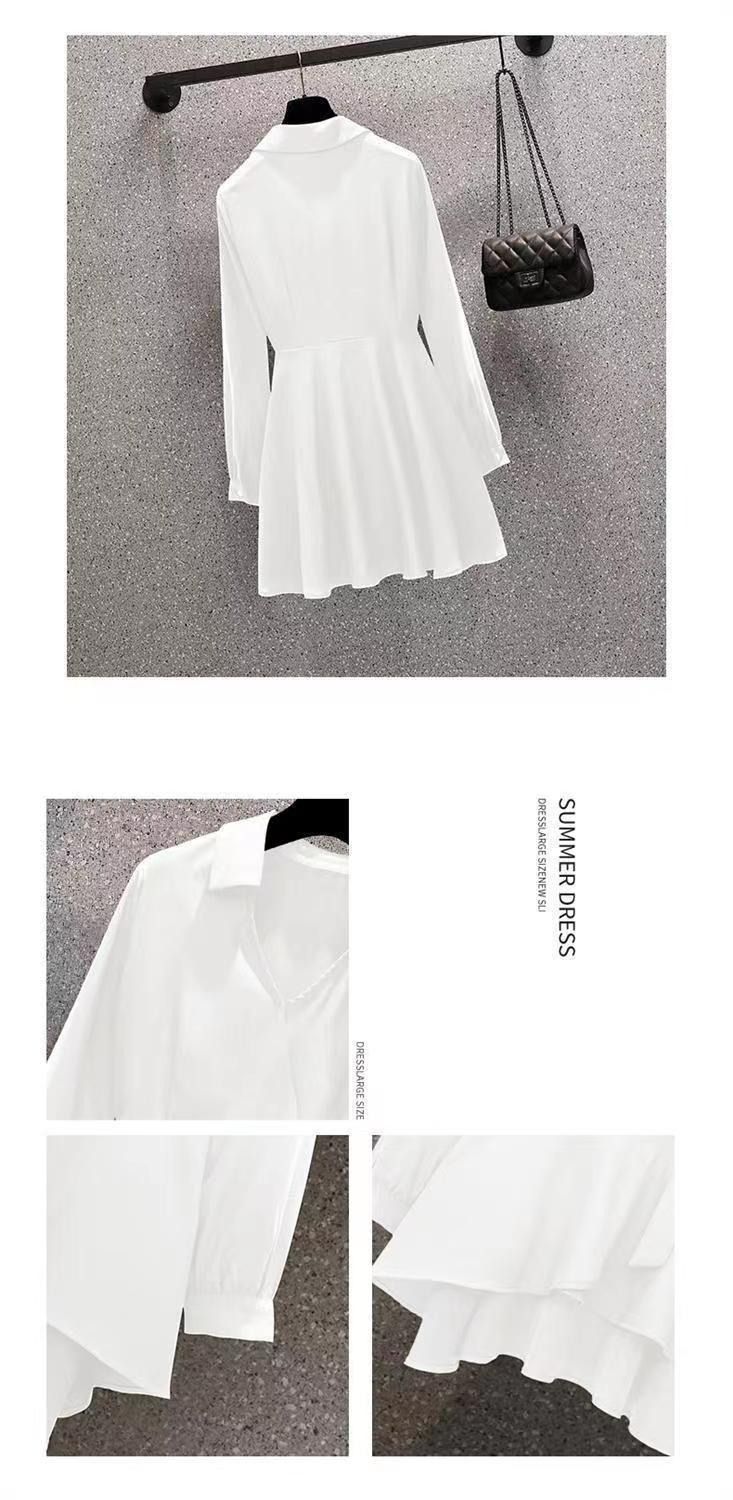 Plus-size Women's Stylish Crop-neck Slimming Blouse 2025 African European American Spring Autumn Fat Girl Concealing Shirt Solid Color Pattern Splicing Processing Technique Comfortable Casual Style