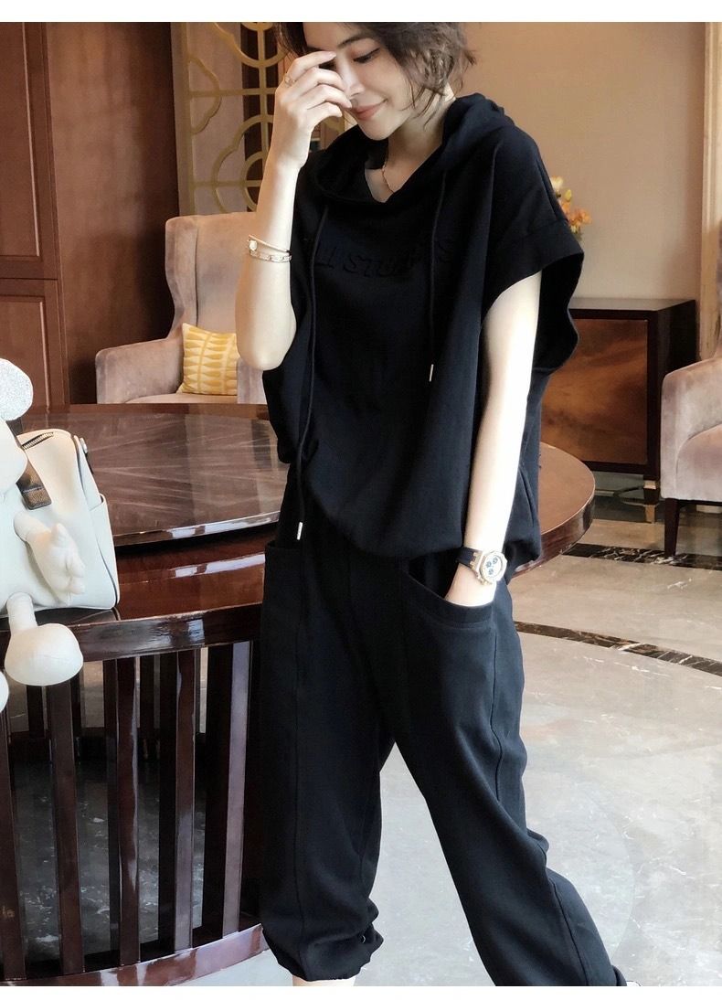 2025 Spring/Summer African-European Stylish Sportswear Set Ladies' Pants Featuring Fashionable Casual Unique Personality Trendy Patchwork Elements Letter Patterns Collage Technique Casual Style
