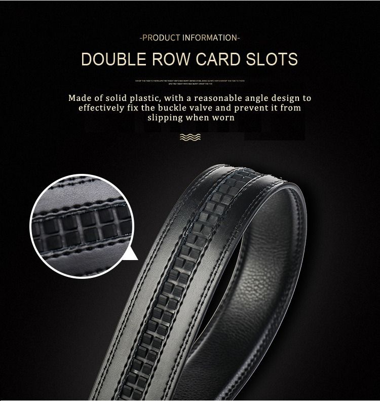 20025 New Style Men's Zinc Alloy Automatic Buckle Casual Business Belt Africa, Europe and America Two-layer Cowhide Belt Electroplating Process Popular Mesh Elements Business Elegant Simple Style