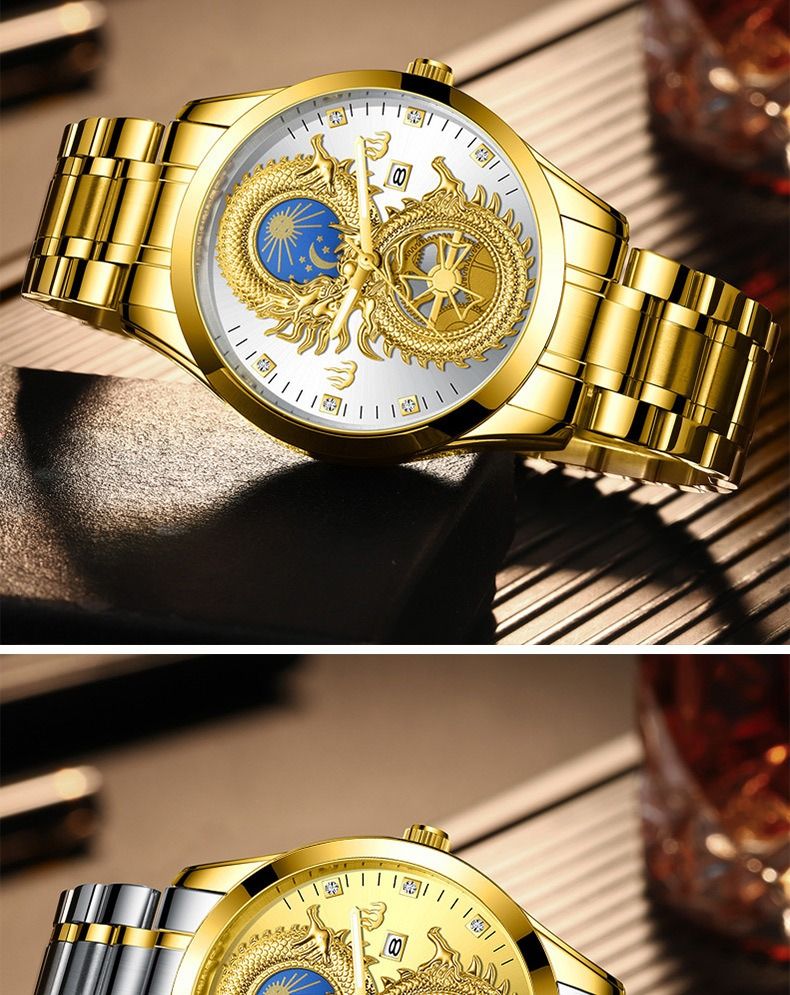 2025 Africa America Europe Brand Men's Non-mechanical Watch 30M Waterproof Luminous Celestial-themed Watch Calendar Function Gold Offers Elegant Refined Experience Professional style