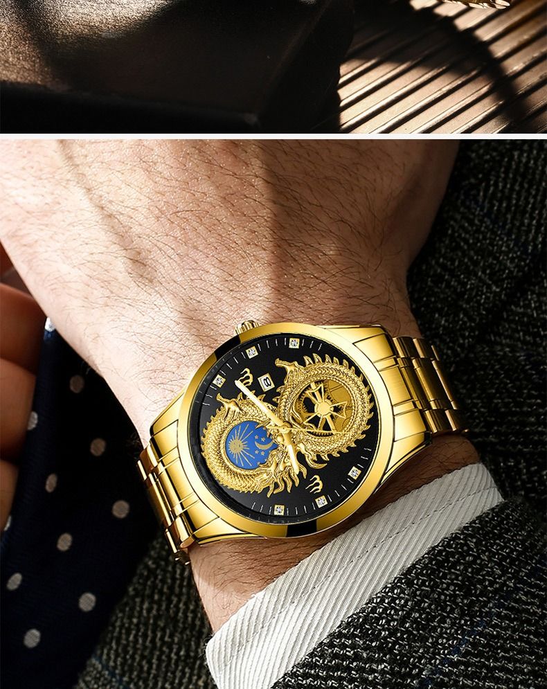 2025 Africa America Europe Brand Men's Non-mechanical Watch 30M Waterproof Luminous Celestial-themed Watch Calendar Function Gold Offers Elegant Refined Experience Professional style