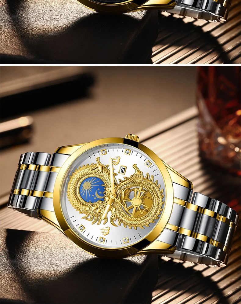 2025 Africa America Europe Brand Men's Non-mechanical Watch 30M Waterproof Luminous Celestial-themed Watch Calendar Function Gold Offers Elegant Refined Experience Professional style