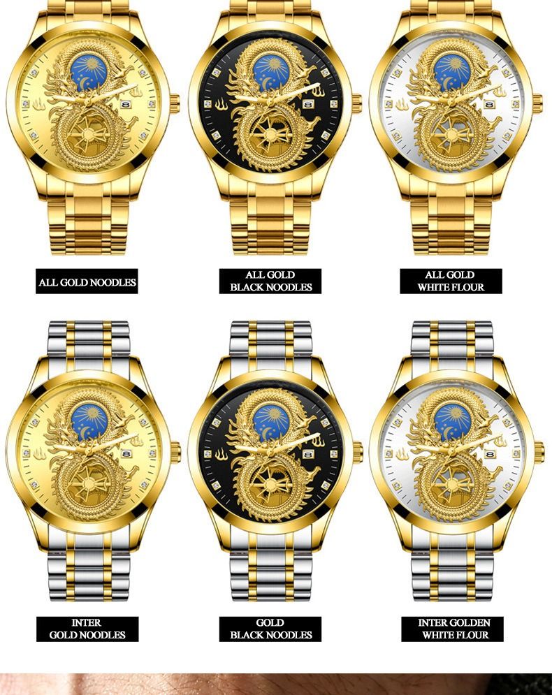 2025 Africa America Europe Brand Men's Non-mechanical Watch 30M Waterproof Luminous Celestial-themed Watch Calendar Function Gold Offers Elegant Refined Experience Professional style
