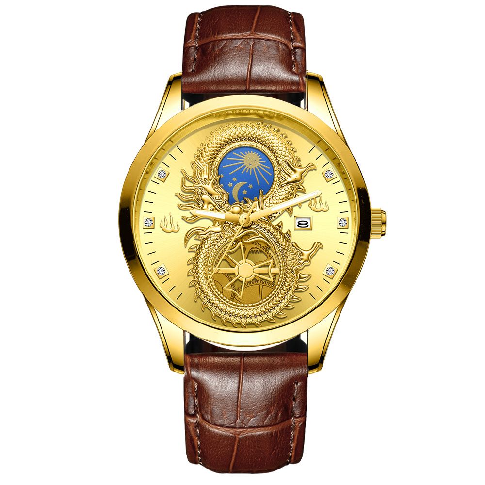 2025 Africa America Europe Brand Men's Non-mechanical Watch 30M Waterproof Luminous Celestial-themed Watch Calendar Function Gold Offers Elegant Refined Experience Professional style