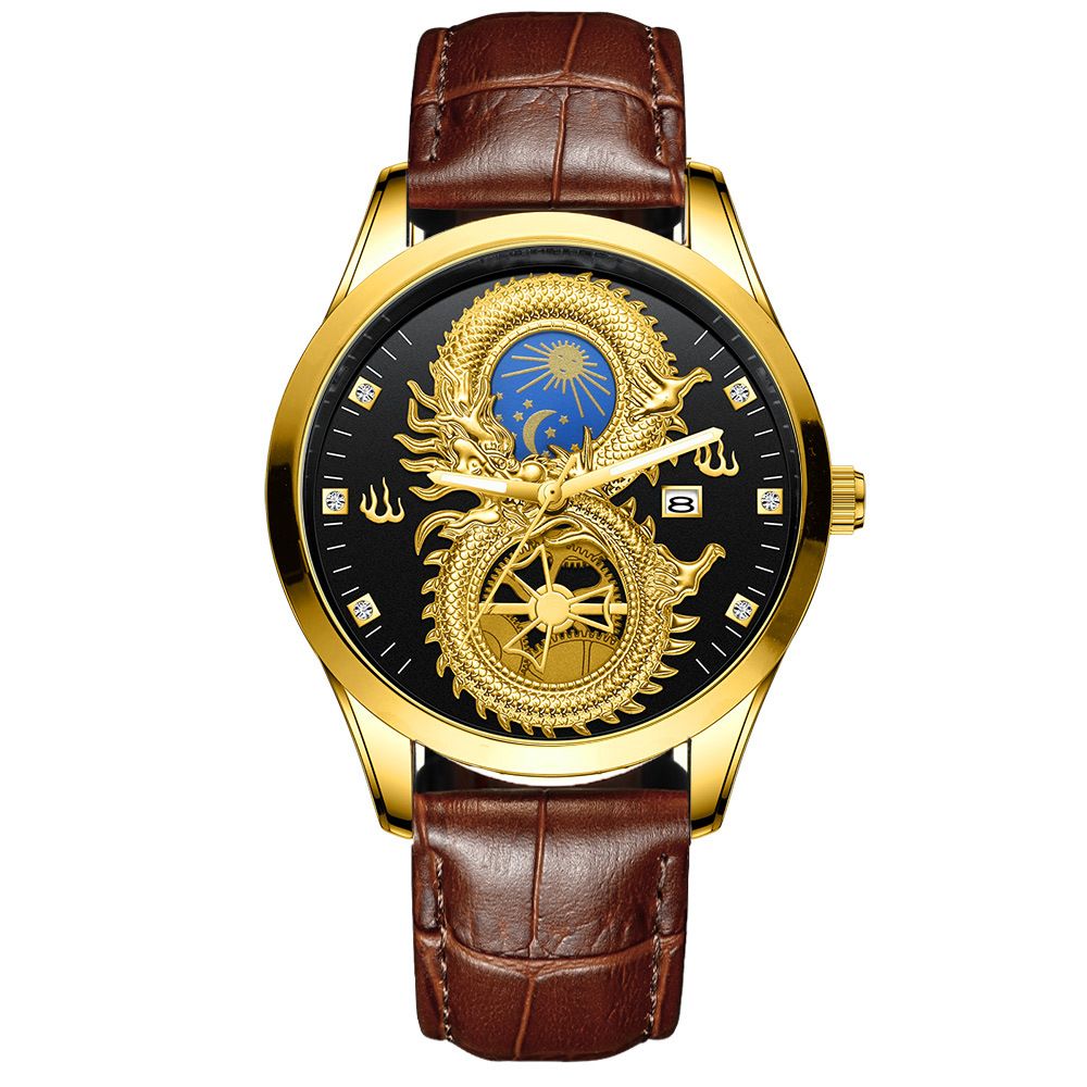 2025 Africa America Europe Brand Men's Non-mechanical Watch 30M Waterproof Luminous Celestial-themed Watch Calendar Function Gold Offers Elegant Refined Experience Professional style