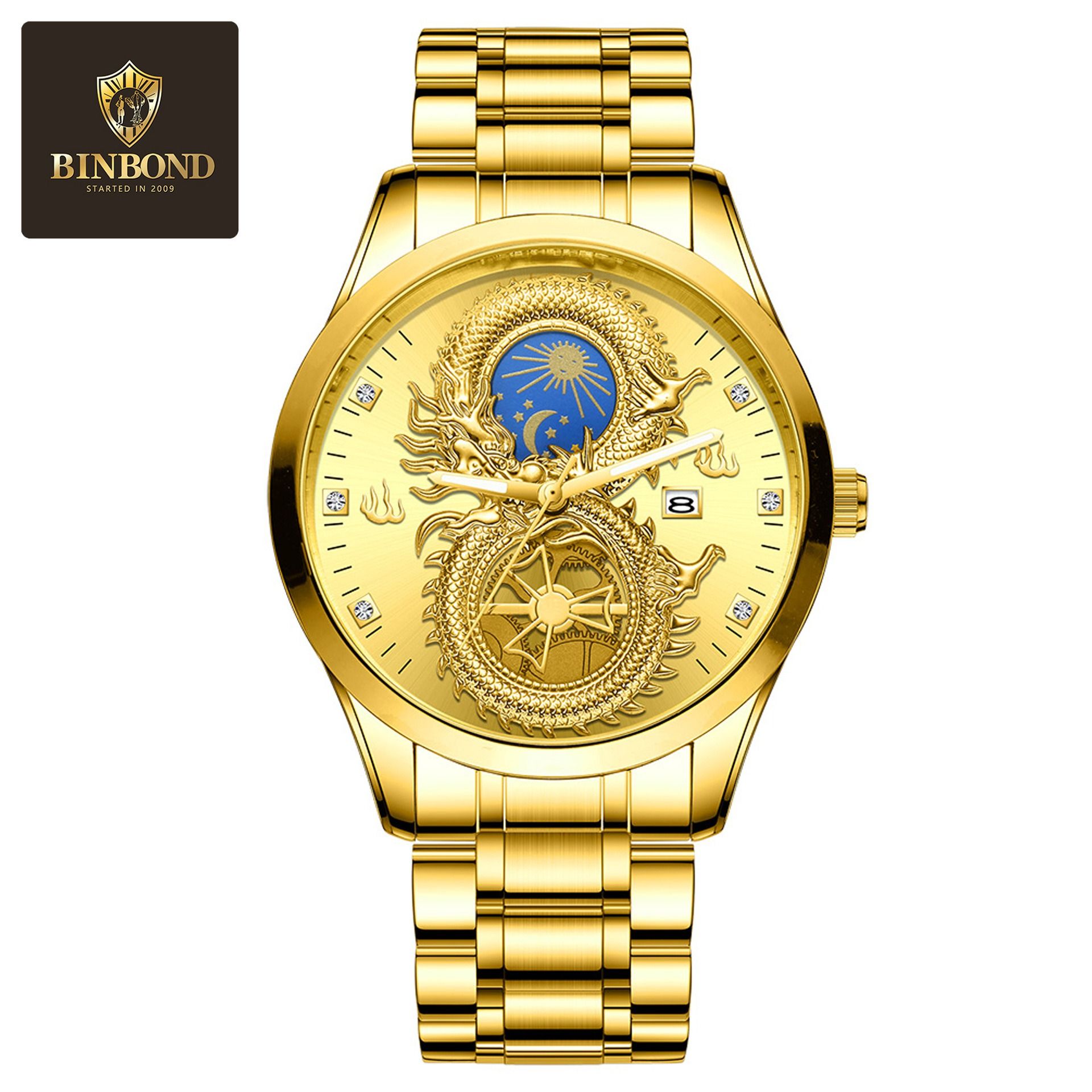 2025 Africa America Europe Brand Men's Non-mechanical Watch 30M Waterproof Luminous Celestial-themed Watch Calendar Function Gold Offers Elegant Refined Experience Professional style