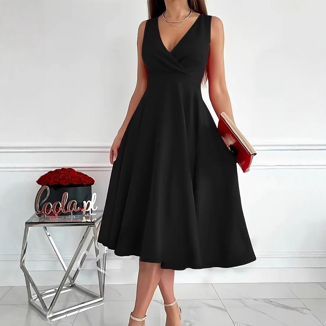 2025 New Spring/Summer Collection Africa Europe America Evening Dress Sleeveless Elegant Fashionable Evening Gown Solid Color Pattern Patchwork Technique Elegant Temperament Style