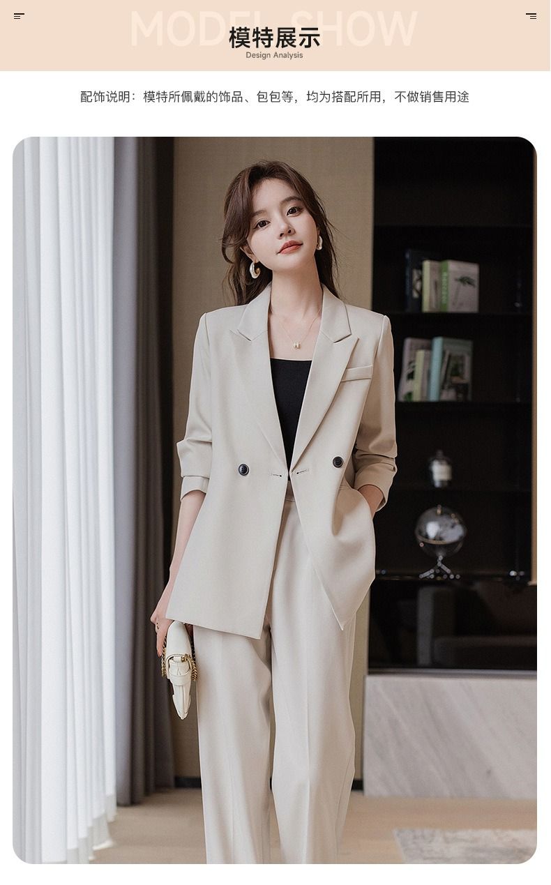 2025 African-European Spring-autumn New Professional Suit Set Women High-end Professional Attire Formal Wear Fashionable Casual Work Clothes comfortable Breathable Long-sleeved Design Simple Elegant