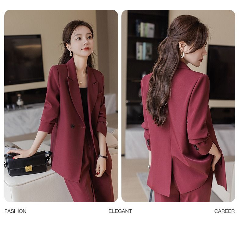 2025 African-European Spring-autumn New Professional Suit Set Women High-end Professional Attire Formal Wear Fashionable Casual Work Clothes comfortable Breathable Long-sleeved Design Simple Elegant