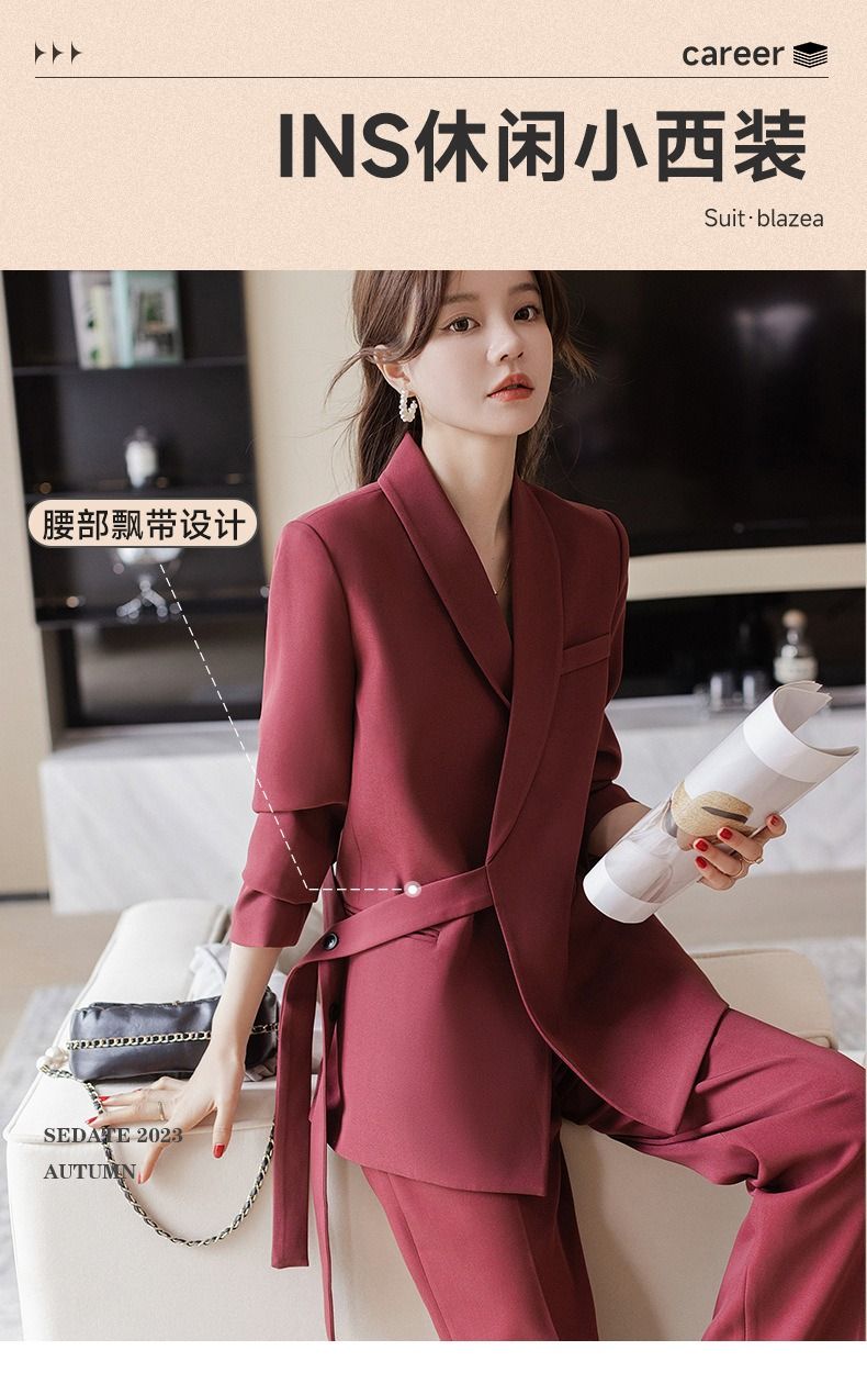 2025 African-European Spring-autumn New Professional Suit Set Women High-end Professional Attire Formal Wear Fashionable Casual Work Clothes comfortable Breathable Long-sleeved Design Simple Elegant