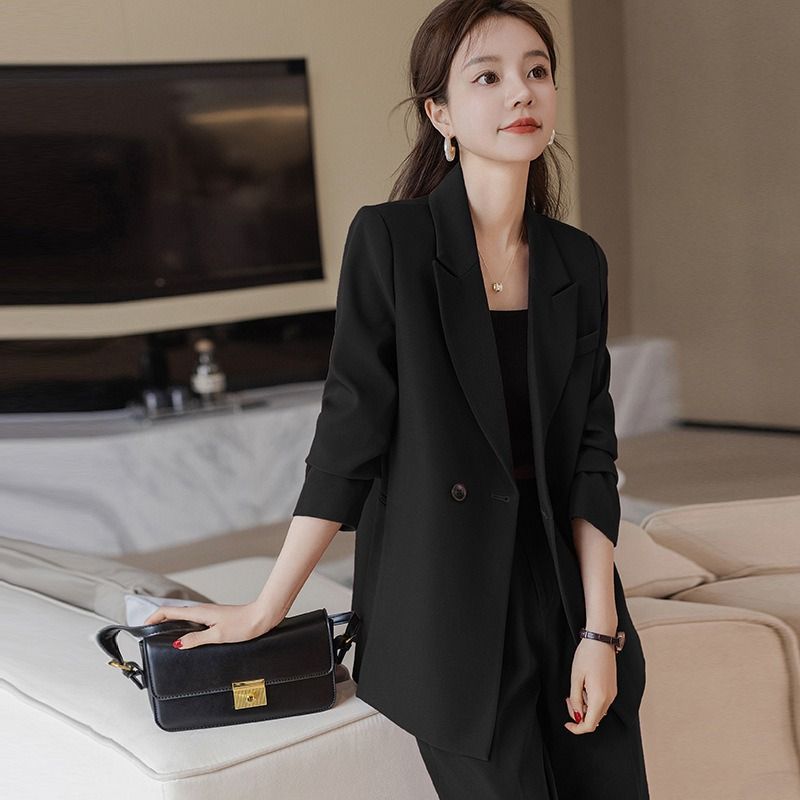 2025 African-European Spring-autumn New Professional Suit Set Women High-end Professional Attire Formal Wear Fashionable Casual Work Clothes comfortable Breathable Long-sleeved Design Simple Elegant