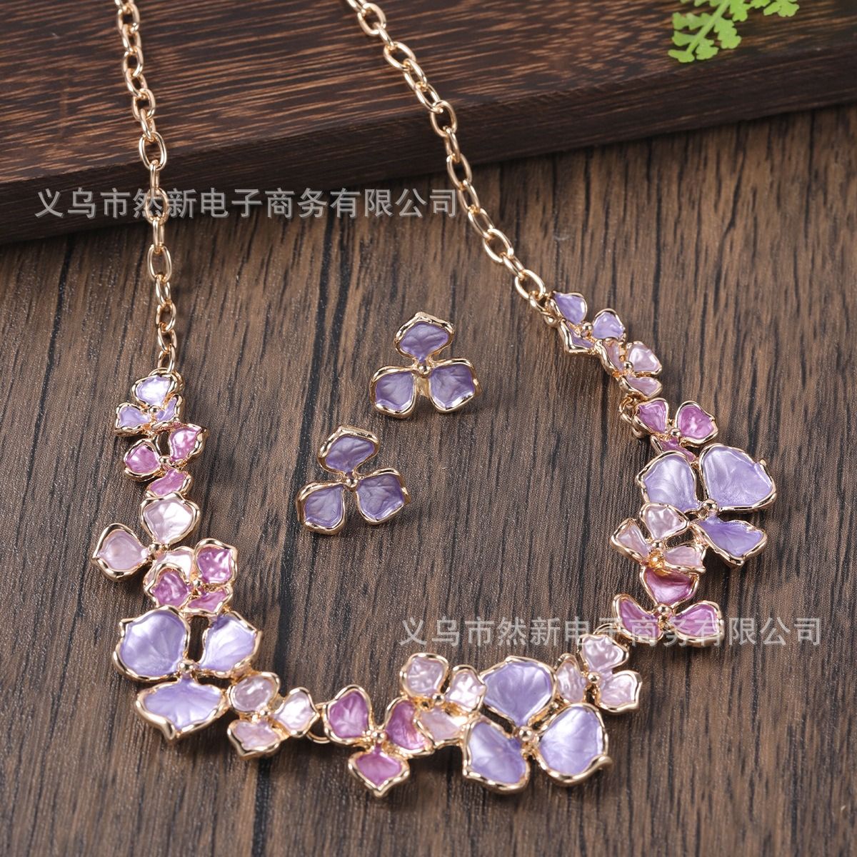 African European American 2025 Zinc Alloy Paint Oil Enamel Colored Flower High-Class Elegant Versatile Earring + Necklace Drip Oil Processing Technique Floral Pattern Elegant Style