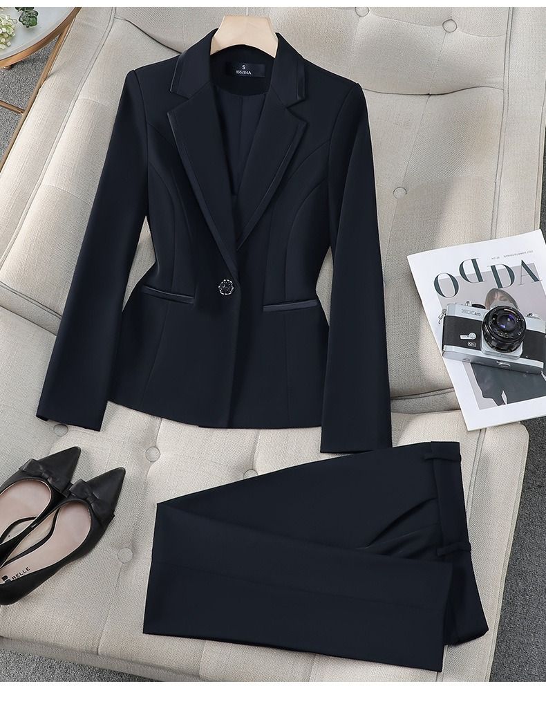2025 African European Formal Women's Professional Wear Stylish Western Suit Sets Korean Style Slim-fit Elegant Suitable College Students High-end Office Work Wear Intellectual Commuting Elegant