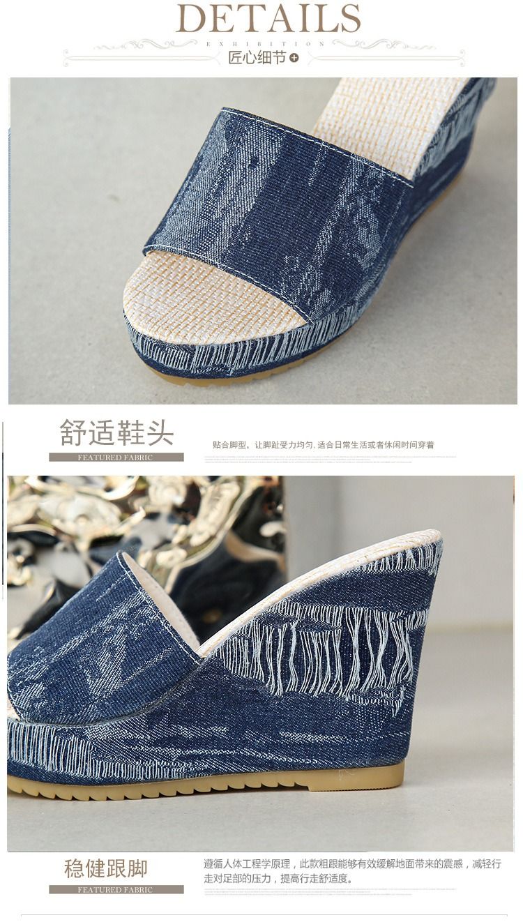 African Summer Large-Sized Ethnic Style Fabric Thick-Soled Women's High Heels Platform Stiletto Open Toe Buckle Multi-Color Slingback Casual Roman Round-Toe Casual Flower Thick-Soled Fish-Tip Sandals