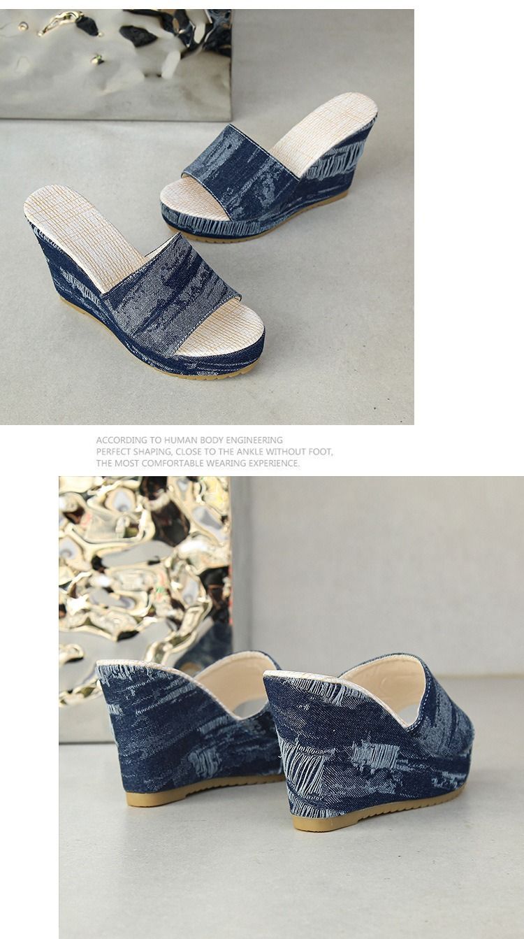African Summer Large-Sized Ethnic Style Fabric Thick-Soled Women's High Heels Platform Stiletto Open Toe Buckle Multi-Color Slingback Casual Roman Round-Toe Casual Flower Thick-Soled Fish-Tip Sandals