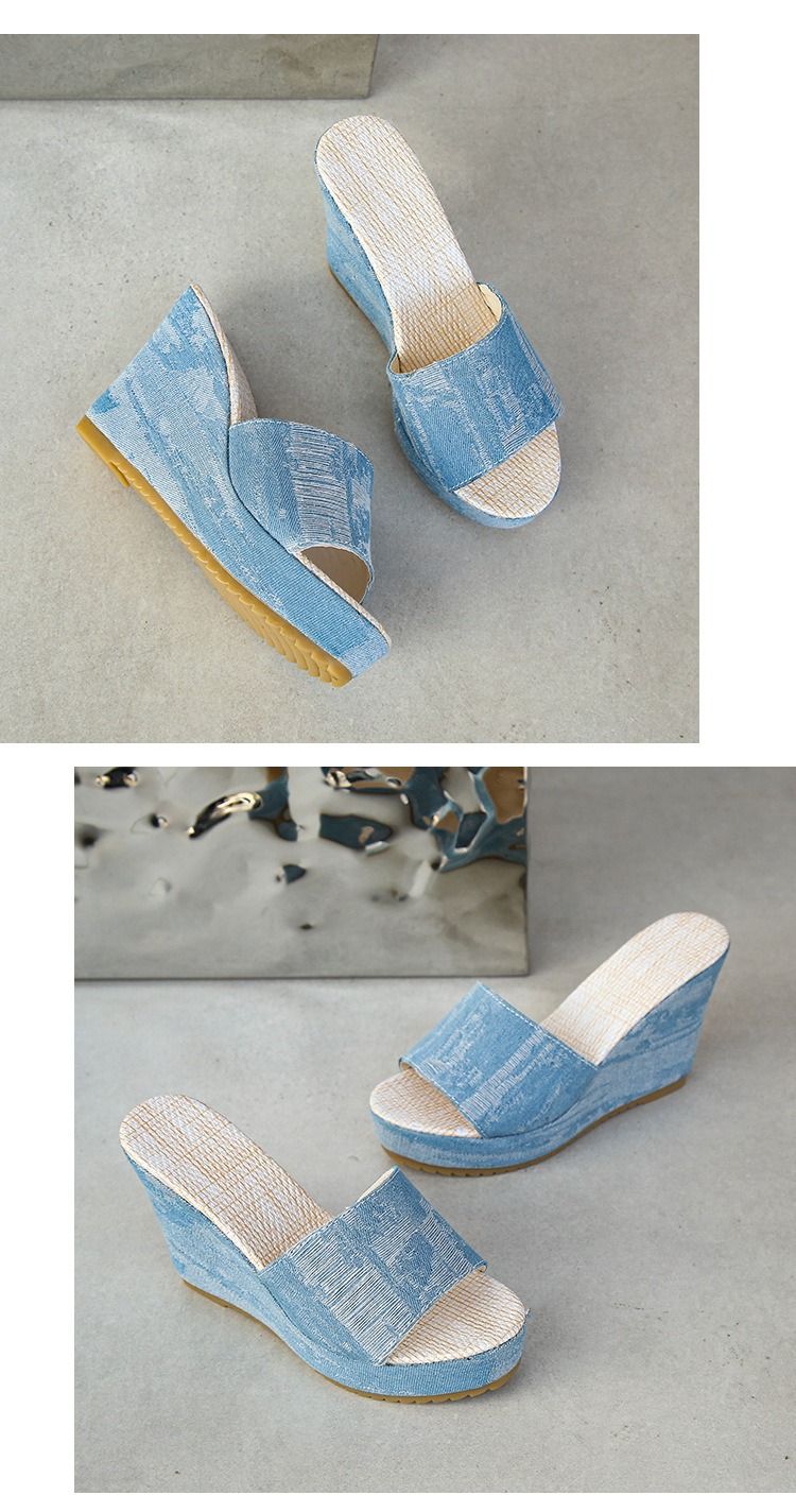 African Summer Large-Sized Ethnic Style Fabric Thick-Soled Women's High Heels Platform Stiletto Open Toe Buckle Multi-Color Slingback Casual Roman Round-Toe Casual Flower Thick-Soled Fish-Tip Sandals