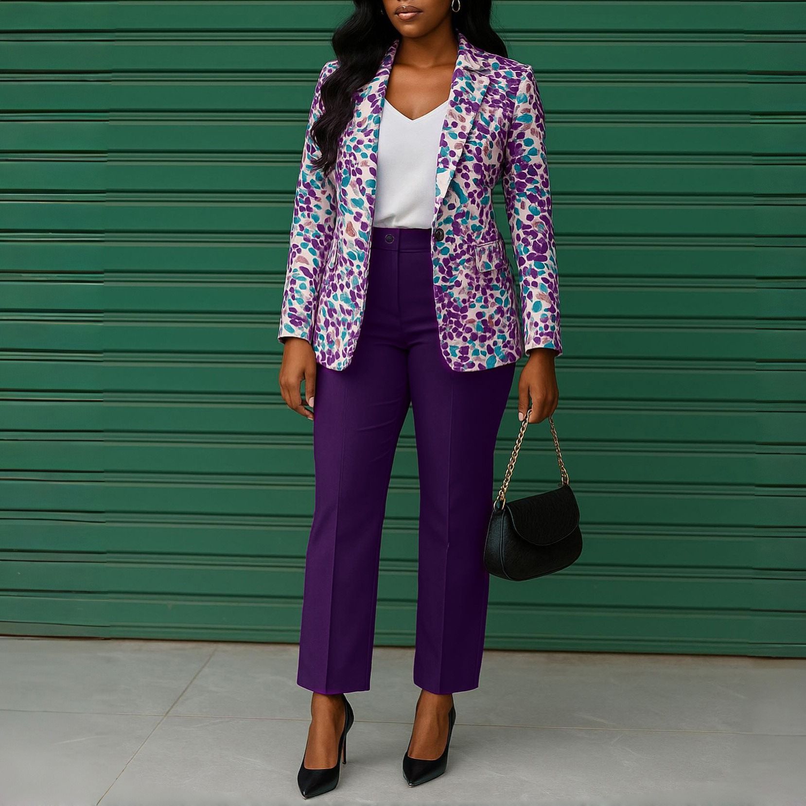 2026 African European American D603 Autumn Winter New Style Elegant Suit Jacket Slim-Fitting & Slimming Suit Pants Two-Piece Set Comfortable & Casual Abstract Pattern Elegant Style