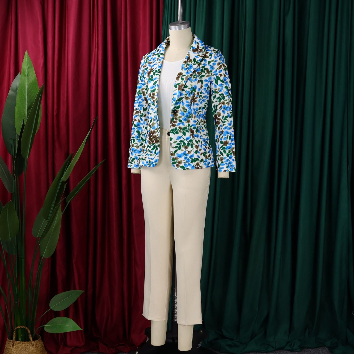 2026 African European American D603 Autumn Winter New Style Elegant Suit Jacket Slim-Fitting & Slimming Suit Pants Two-Piece Set Comfortable & Casual Abstract Pattern Elegant Style