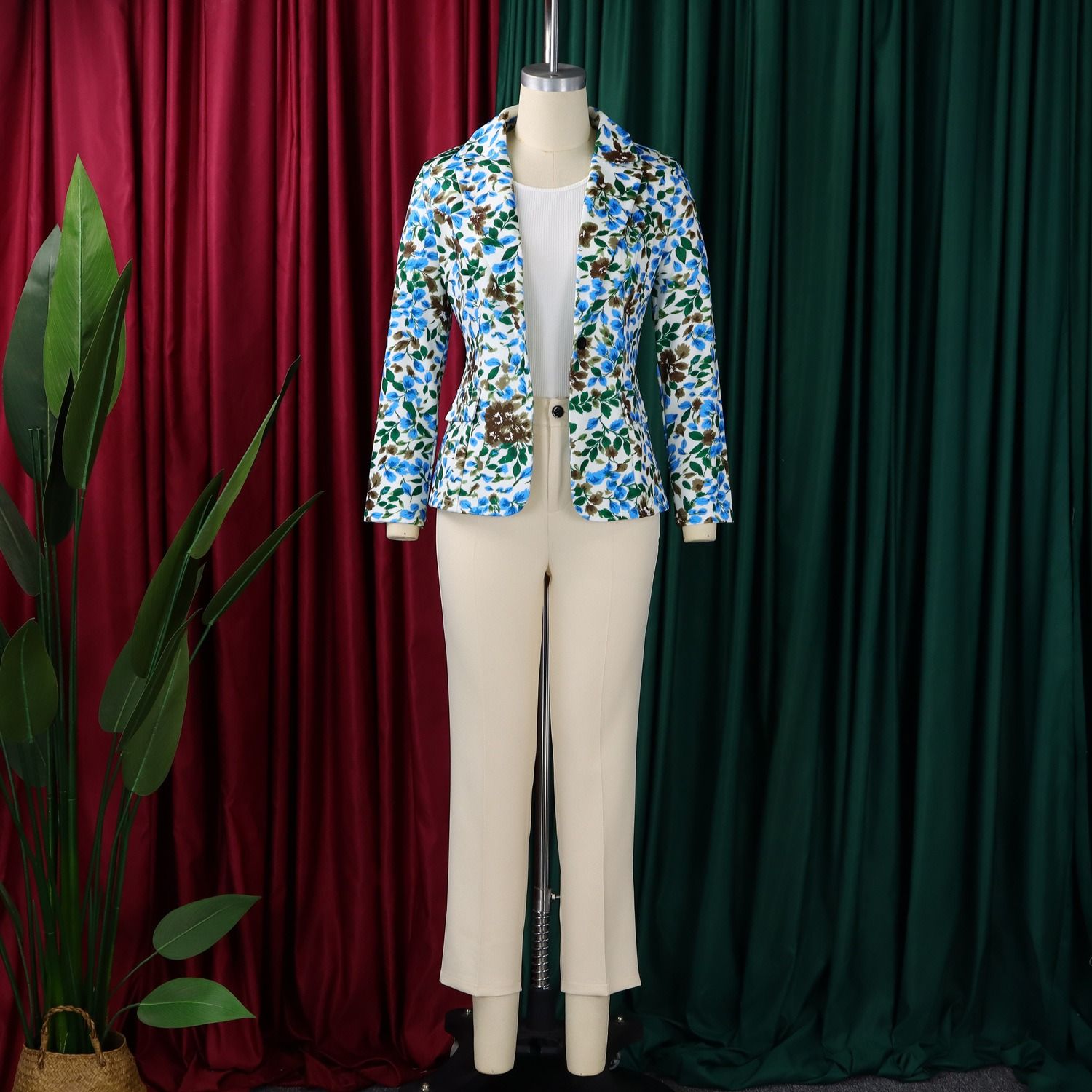 2026 African European American D603 Autumn Winter New Style Elegant Suit Jacket Slim-Fitting & Slimming Suit Pants Two-Piece Set Comfortable & Casual Abstract Pattern Elegant Style