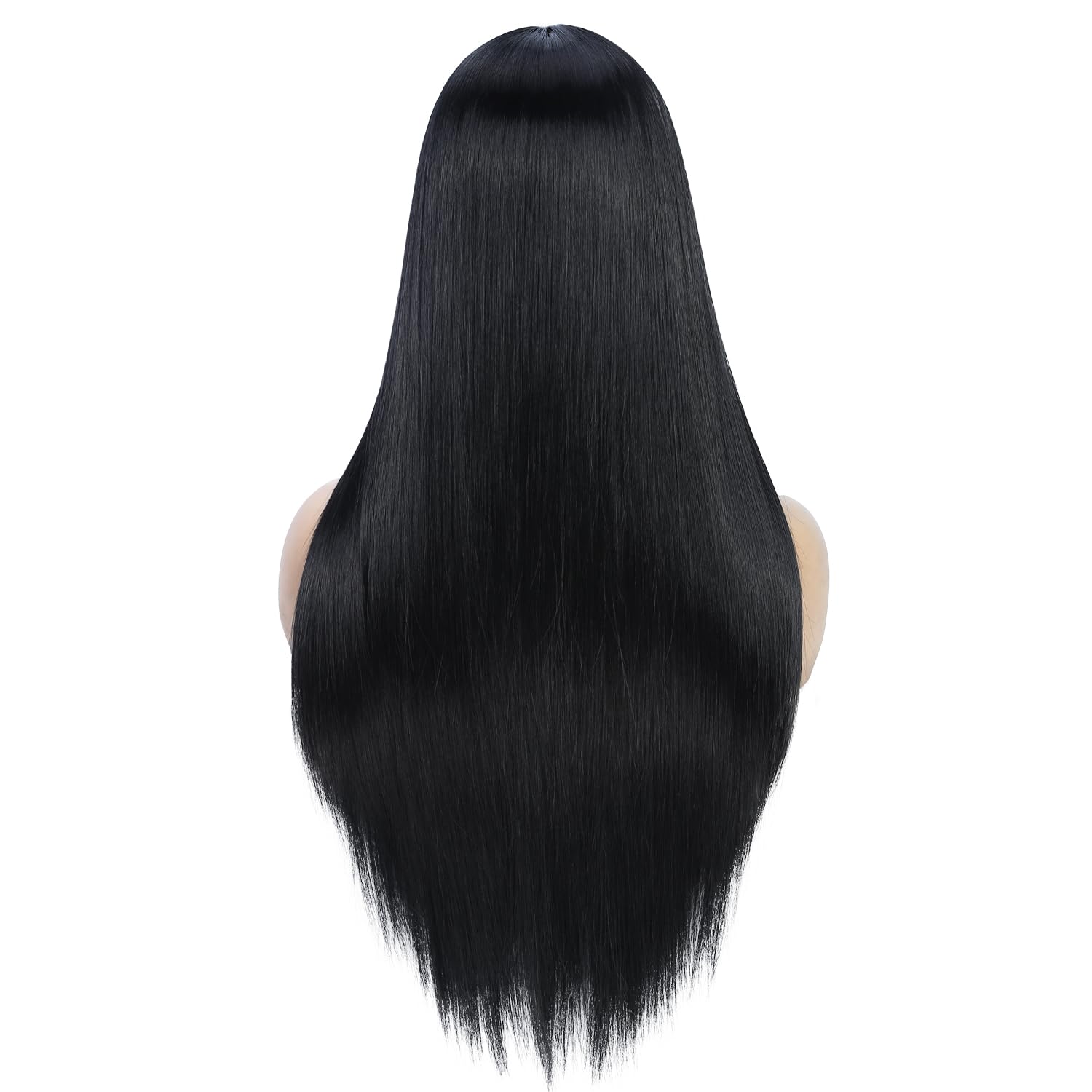 Amazon FB TK HOT Only Love Wigs Long Natural Straight Middle Part Natural Black Color Wig Heat Resistant Realistic Synthetic Daily Party Wig for Women