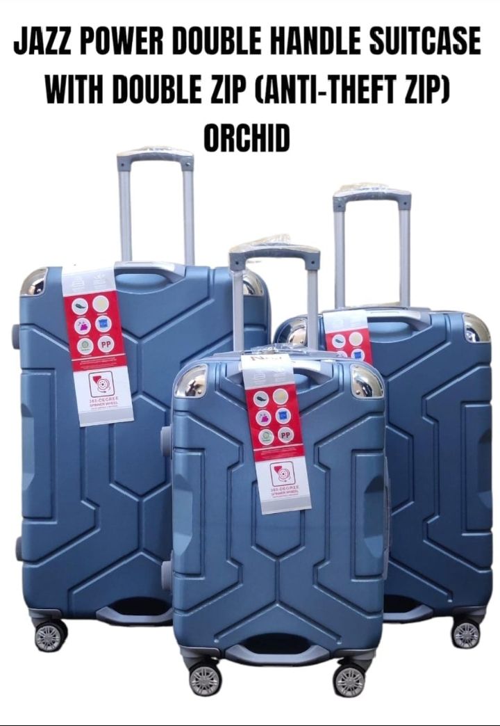SPECIAL OFFER* SIZE 27

3 in 1 JAZZ POWER SUITCASE WITH DOUBLE ZIP ( ANTI-THEFT ZIPPER)

*JAZZ POWER ( RUBBER ) FIBER SUITCASE WITH DOUBLE ZIP ( ANTI THEFT ZIPPER) AND WITH EXTENSION*