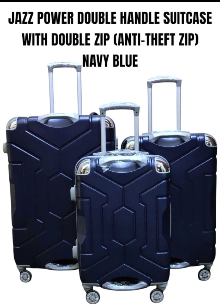 SPECIAL OFFER* SIZE 27

3 in 1 JAZZ POWER SUITCASE WITH DOUBLE ZIP ( ANTI-THEFT ZIPPER)

*JAZZ POWER ( RUBBER ) FIBER SUITCASE WITH DOUBLE ZIP ( ANTI THEFT ZIPPER) AND WITH EXTENSION*