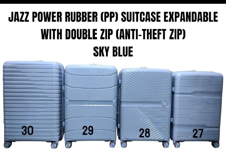 SPECIAL OFFER* SIZE 30

3 in 1 JAZZ POWER SUITCASE WITH DOUBLE ZIP ( ANTI-THEFT ZIPPER)

*JAZZ POWER ( RUBBER ) FIBER SUITCASE WITH DOUBLE ZIP ( ANTI THEFT ZIPPER) AND WITH EXTENSION*
