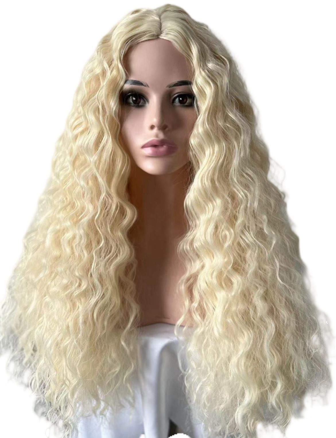 Trendy Afro Wig for Women – Water Wave Cornrow Style, Middle Part, Natural Black, Full Head Wig