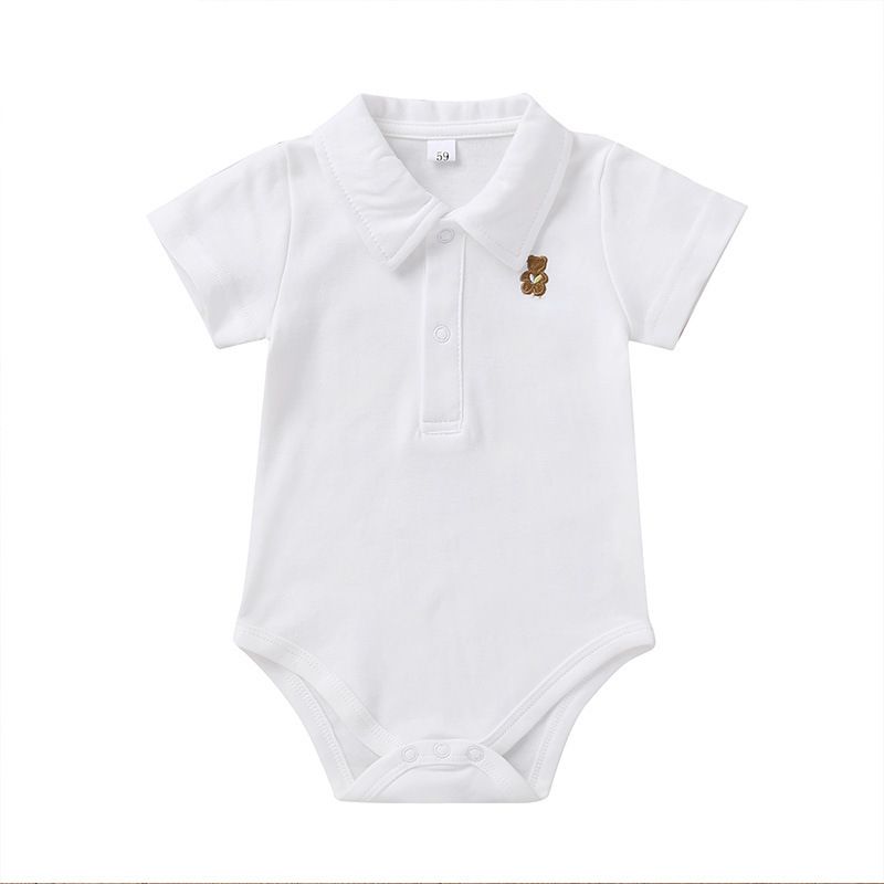 Summer Baby Boy Romper - Pure Cotton Candy Color Short Sleeve Bodysuit - Breathable One-Piece for Infants & Toddlers