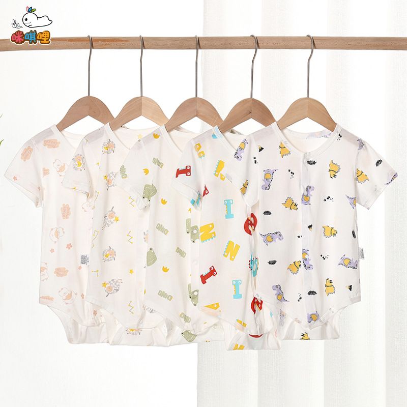 Baby Summer Romper – Soft Cotton Short Sleeve Bodysuit for Newborns & Infants, Lightweight Sleepwear & Playwear