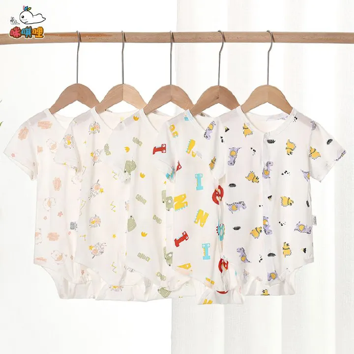 Baby Summer Romper – Soft Cotton Short Sleeve Bodysuit for Newborns & Infants, Lightweight Sleepwear & Playwear