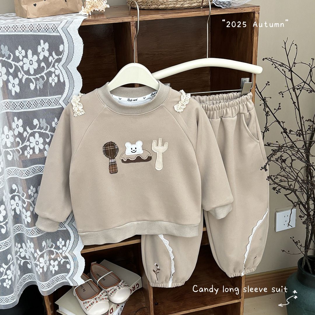 2025 New Girls' Autumn Hoodie Set - Cute Embroidered 3D Bunny Design, Casual & Comfortable Long Sleeve Sweatshirt for Baby & Toddler Girls