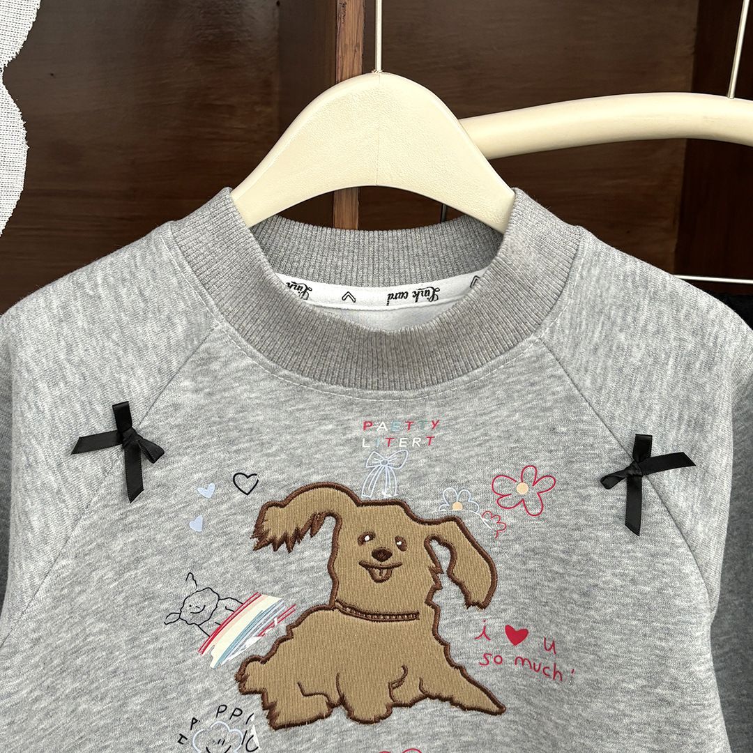 2025 New Girls' Autumn Hoodie Set - Cute Embroidered 3D Bunny Design, Casual & Comfortable Long Sleeve Sweatshirt for Baby & Toddler Girls