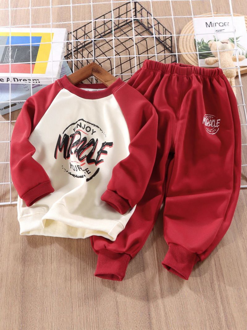 Spring & Autumn Boys Outfit Set – Trendy 2-Piece Sweatshirt and Pants for Kids, Casual Sportswear Suit for Fall and Winter
