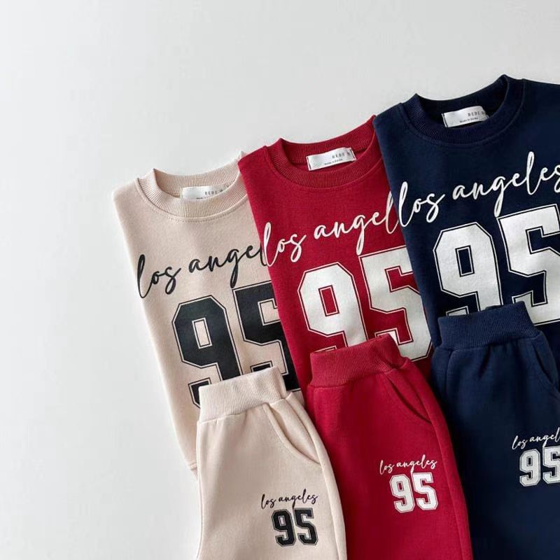 Kids’ 2-Piece Sport Tracksuit | Korean Style Spring Autumn Sweatshirt & Pants Set for Boys & Girls | Trendy Casual Outfit