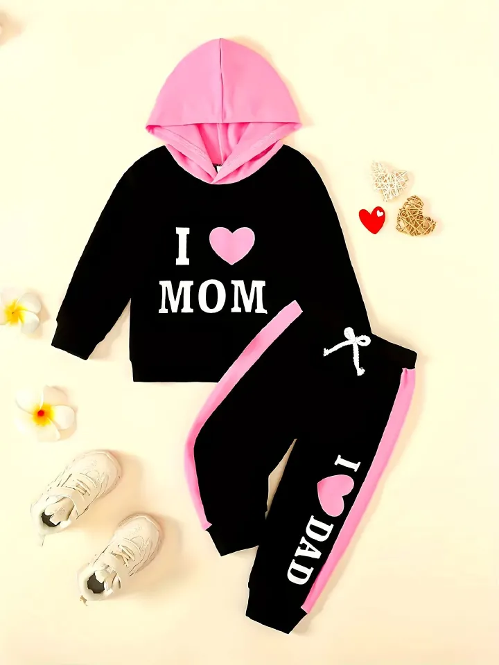 Baby Girl 2-Piece Hoodie Set | Cute Heart Print Long Sleeve Top & Pants | Korean INS Style Outfit for Spring & Autumn
