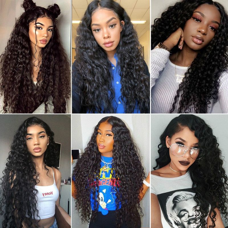 Long Curly Wig for Women – Natural Afro Small Curls Synthetic Hair, Middle Part Corn Wave Style, Soft & Fluffy Fashion Wig for Daily Use