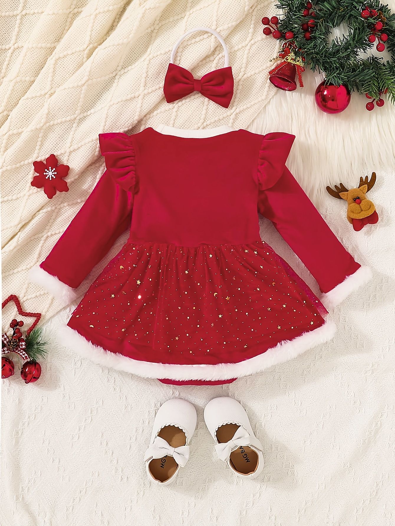 Christmas Baby Romper – Cute Long Sleeve Infant Bodysuit, Soft Cotton One-Piece for Boys & Girls, Fall & Winter Newborn Outfit